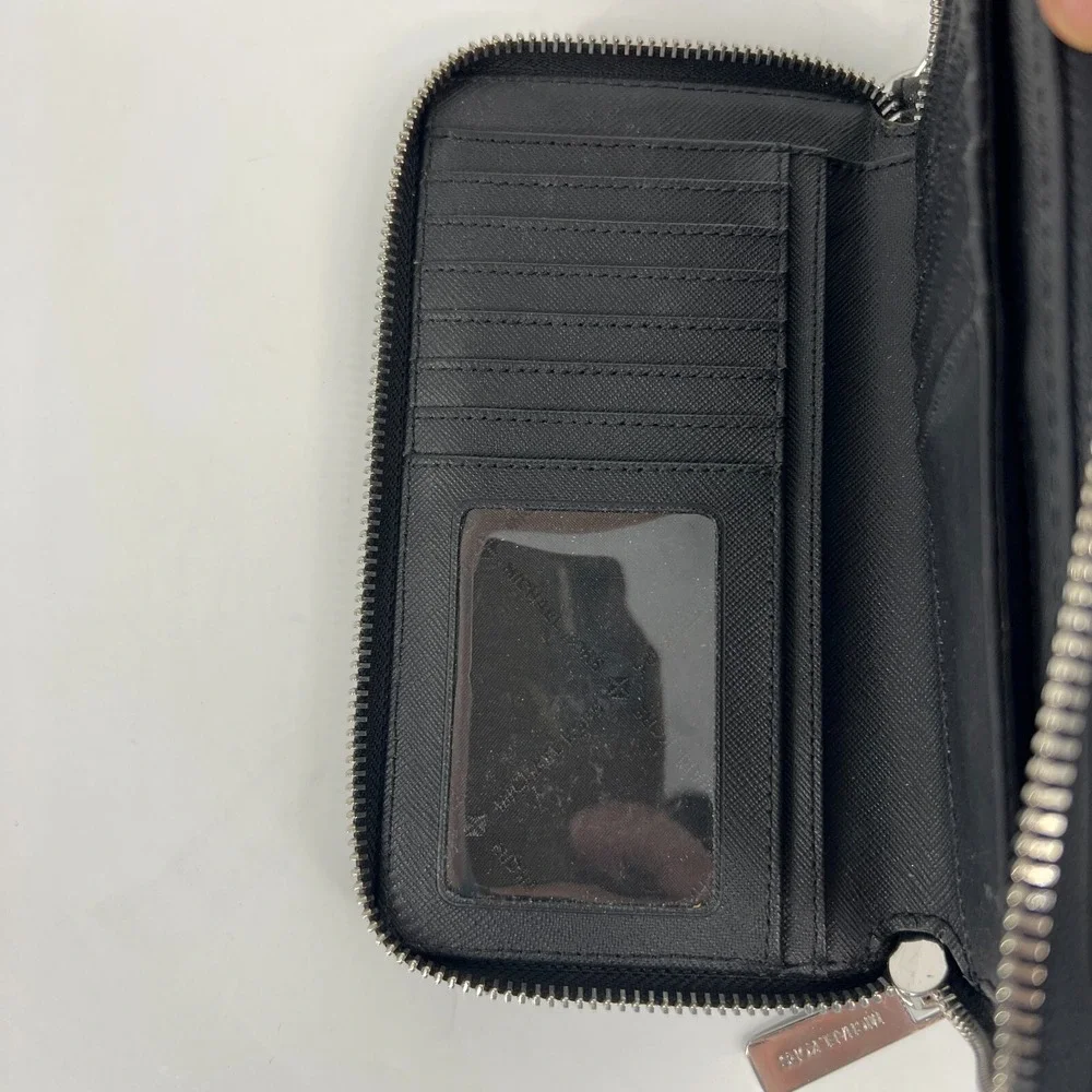 Michael Kors Jet Set Travel M Zip Phone Wallet Saffiano Leather Black 35S0STVL2L - Picture 9 of 9